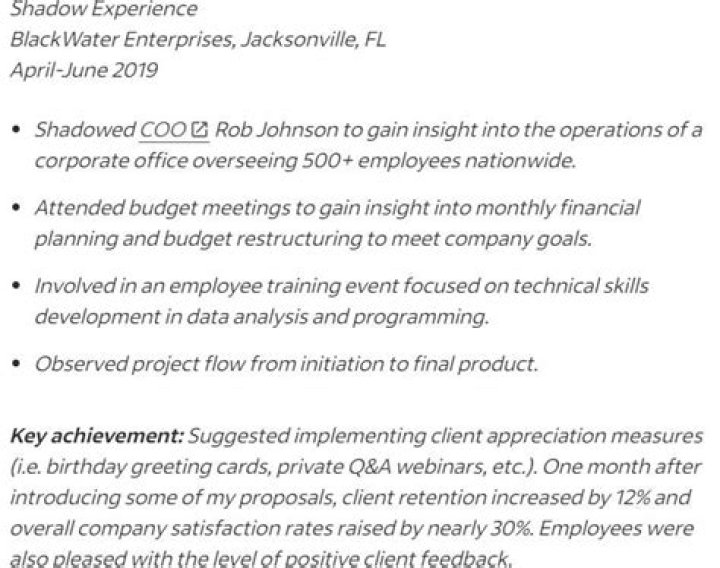 Can job shadowing go on a resume?