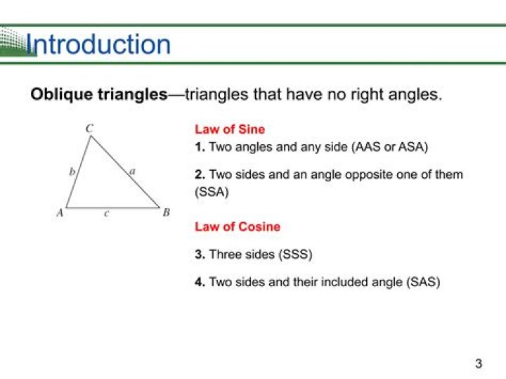 Can sine and cosine be applied to oblique triangles?