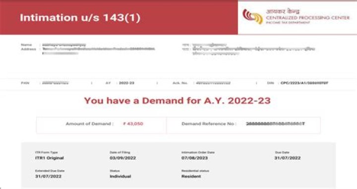 Did not received intimation u/s 143(1)?