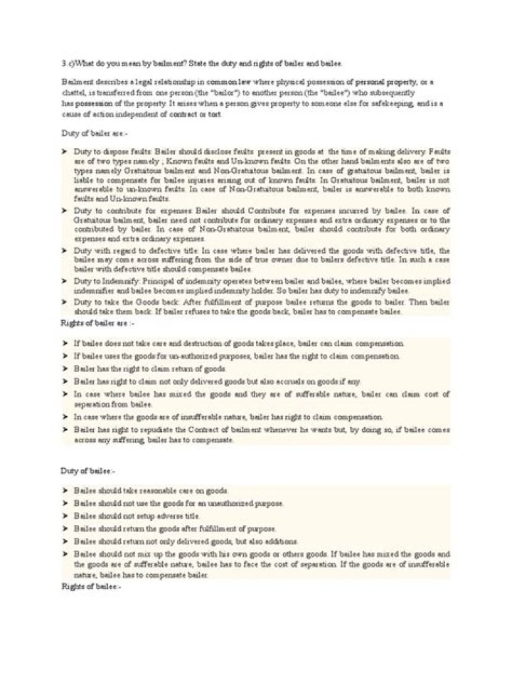 Do you mean by bailment?