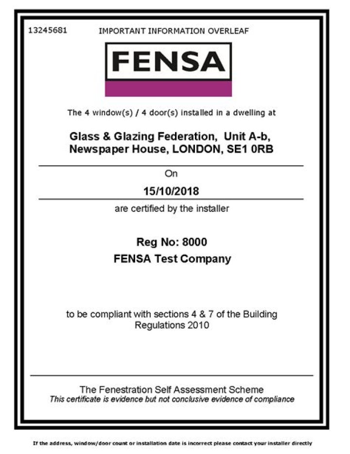 Do you need fensa certificate?