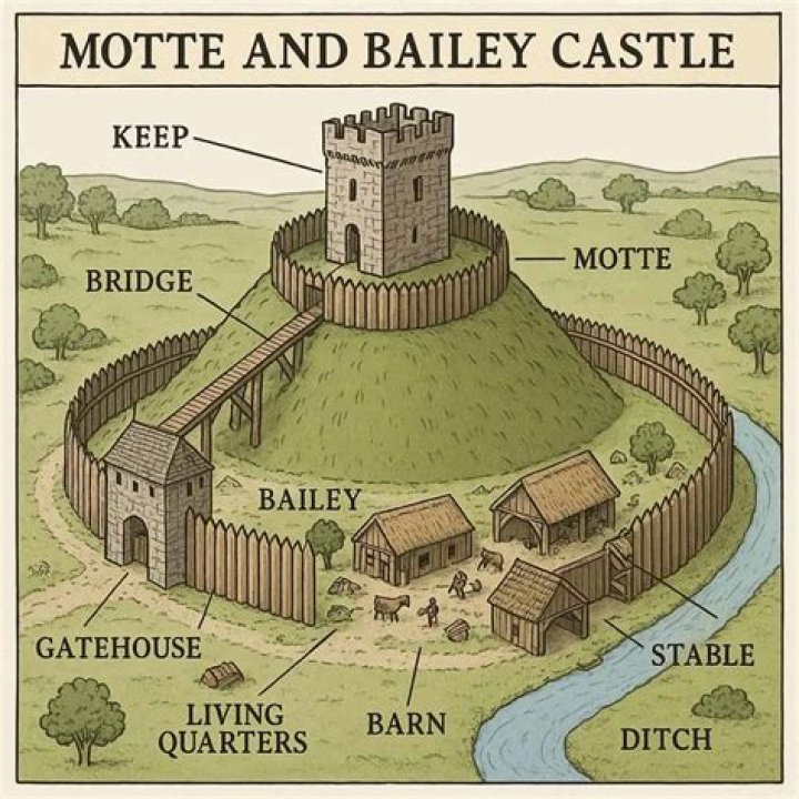 Does a motte and bailey castle have a moat?