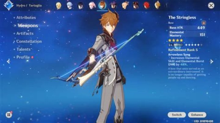 Does stringless work on childe genshin?