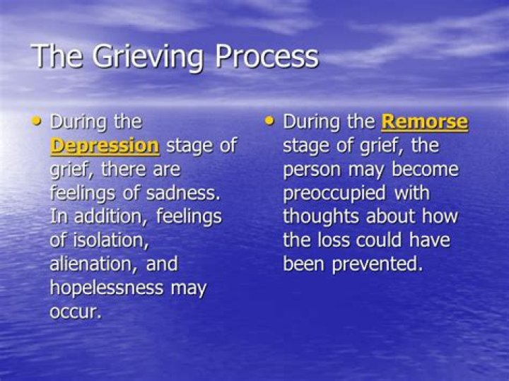 During the remorse stage of grief?