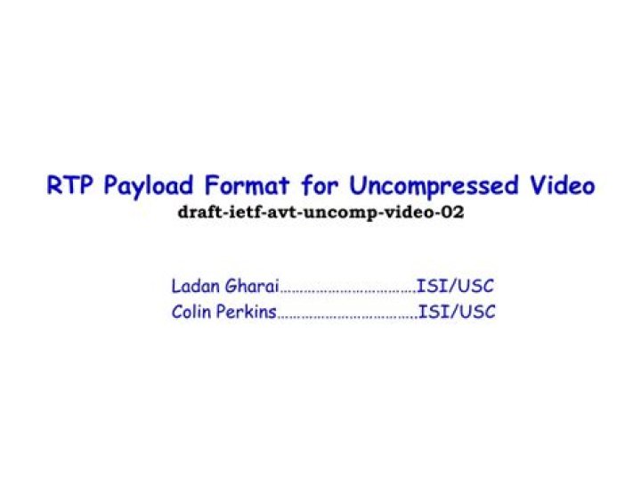 Format for uncompressed video?