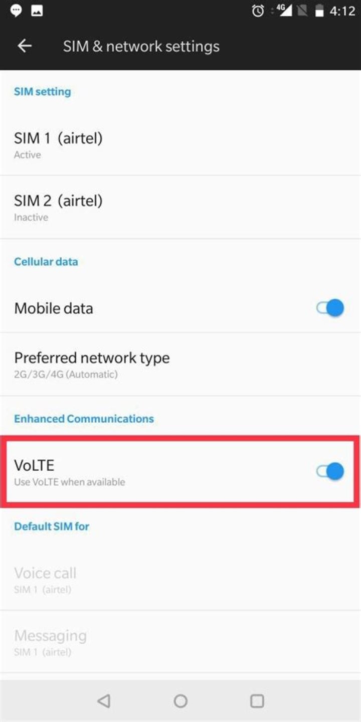 How to switch on volte in airtel?