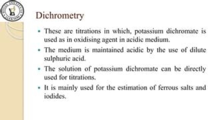 In dichrometry which indicator is used?