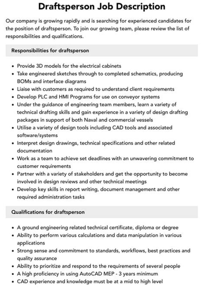 Is draftsperson a good job?