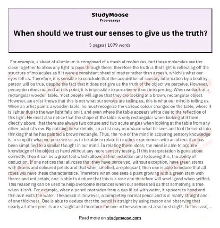 Should we trust senses?