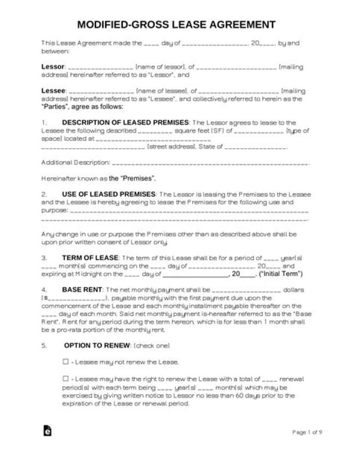 What's modified gross lease?