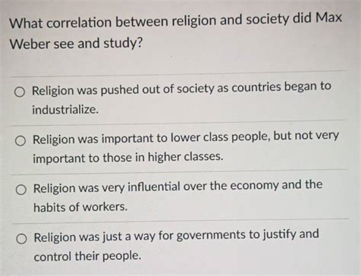 What correlation between religion and society?