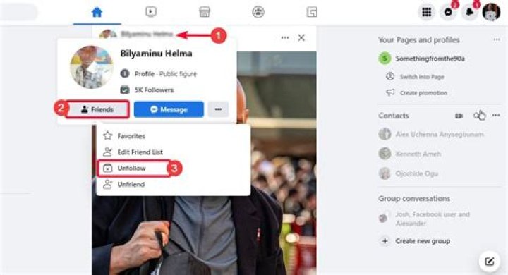 What does unfollowing someone on facebook do?