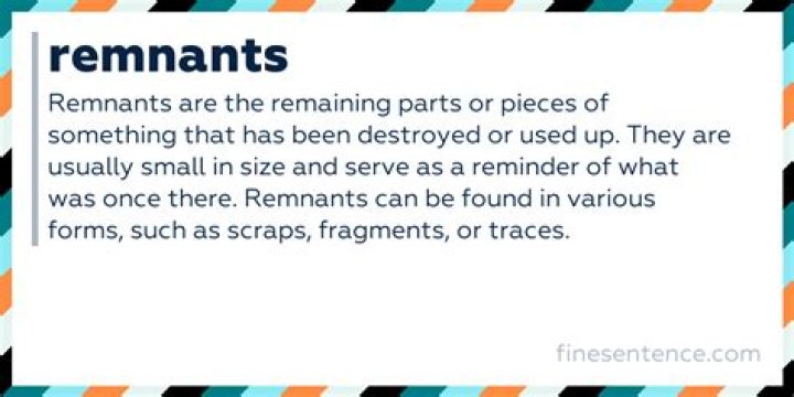 Whats a sentence for remnants?
