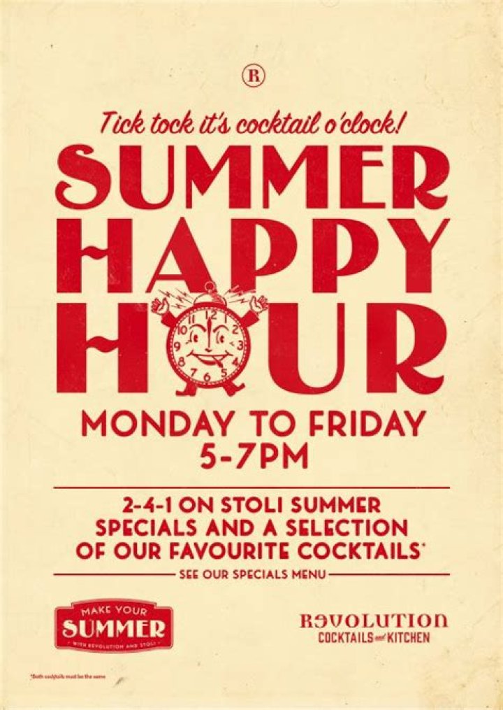 When is revs happy hour?