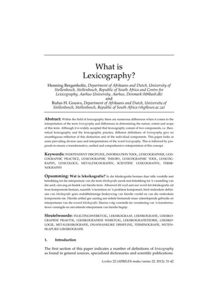 Where did the term lexicography come from?