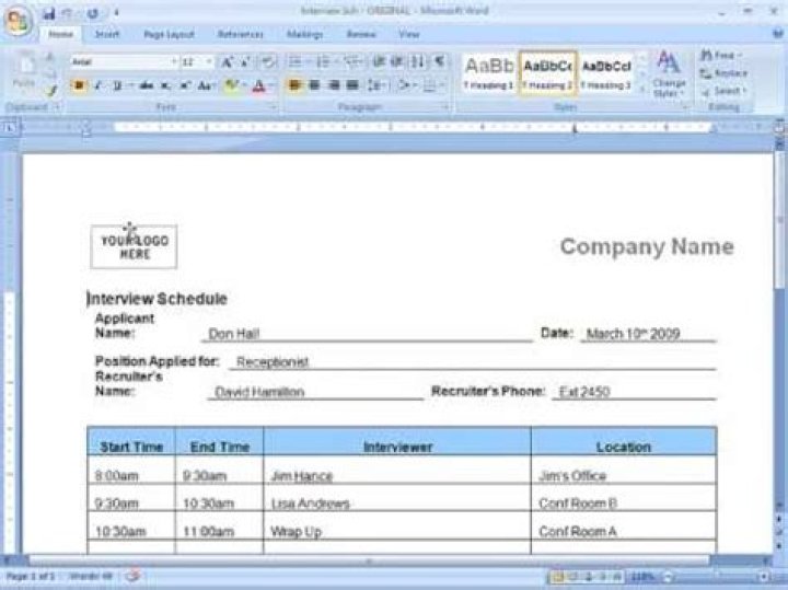 Where does revision history go in a document?