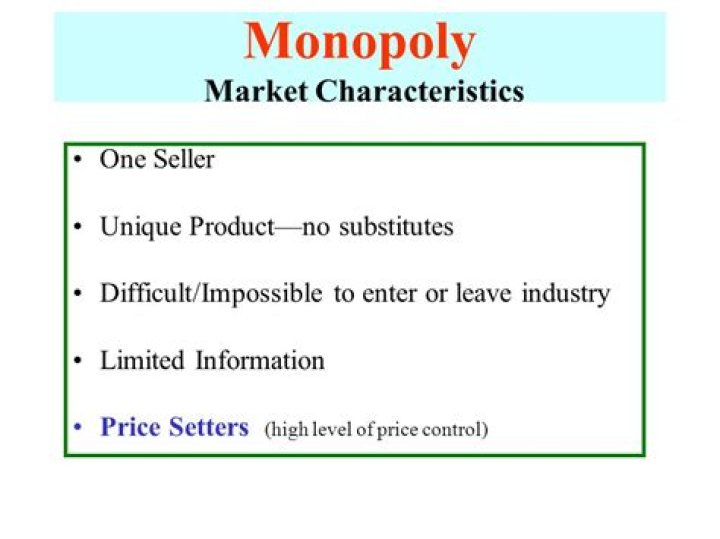 Which best describes the availability of substitutes in a monopoly?