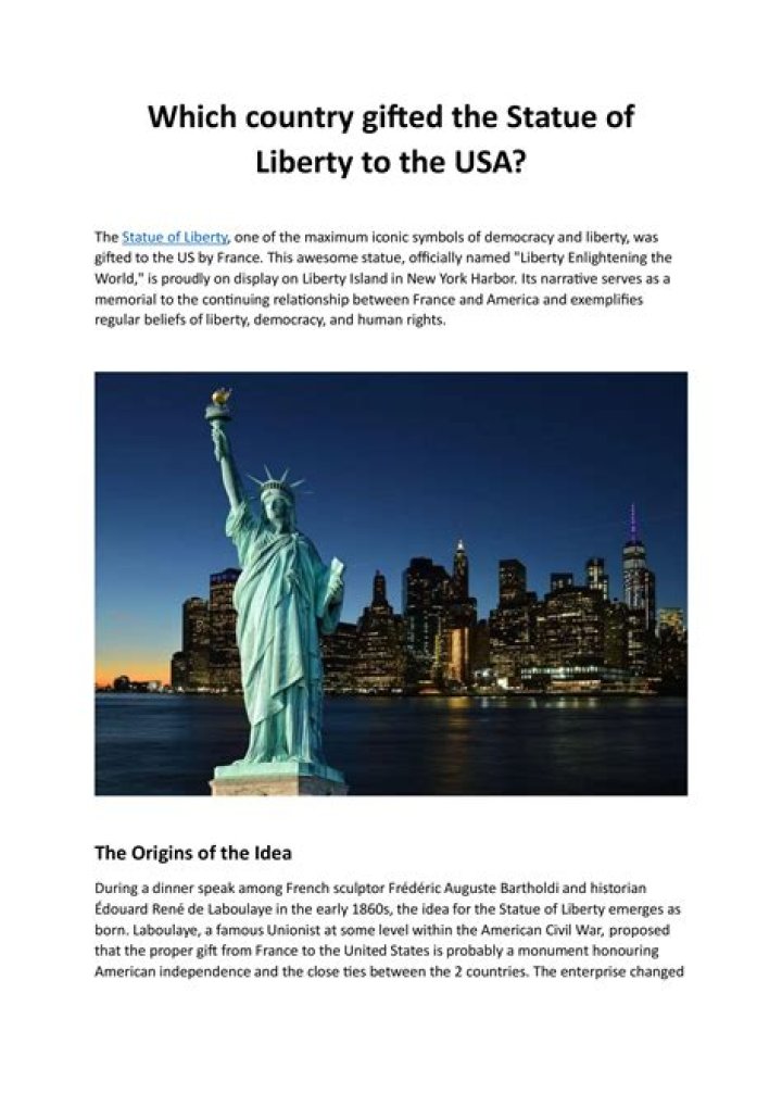 Which country gifted statue of liberty to america?