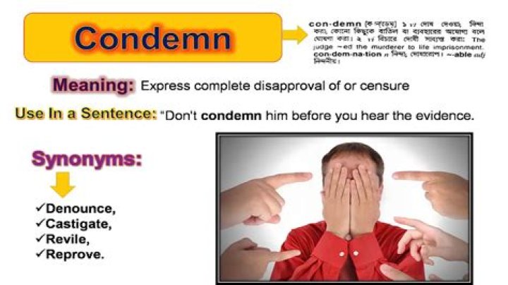 Why does it mean to condemn someone?