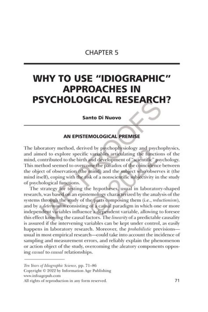 Why is idiographic important?