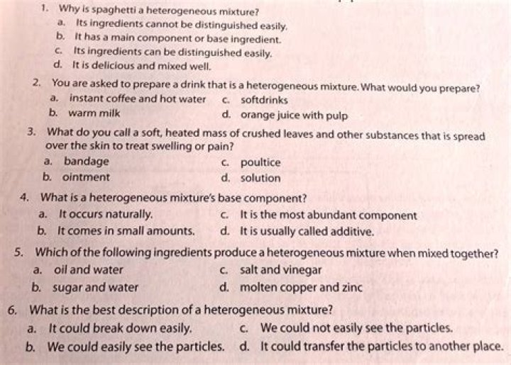 Why is spaghetti a heterogeneous mixture?