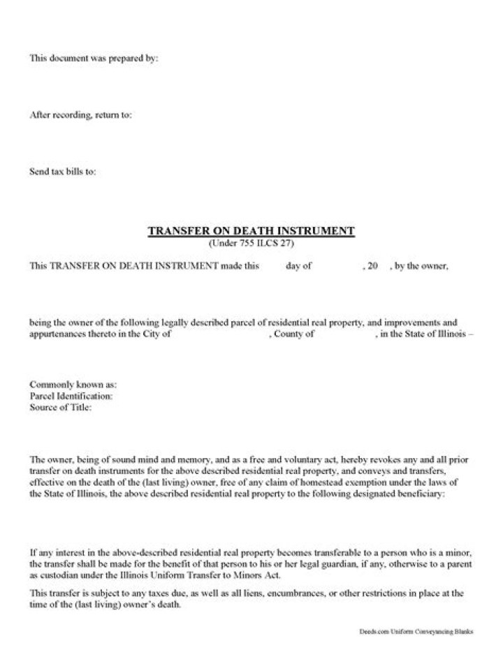 Will county transfer on death instrument?