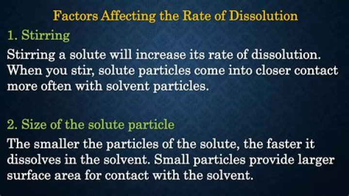 Will increase the rate of dissolution of a solute in a solvent?